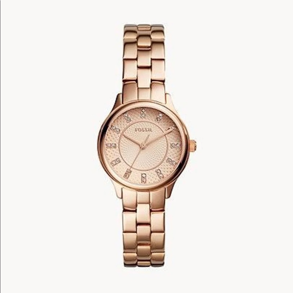 Rose gold Fossil watch